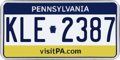 PA license plate KLE2387