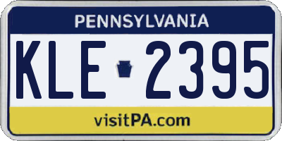 PA license plate KLE2395