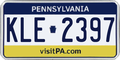 PA license plate KLE2397
