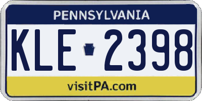 PA license plate KLE2398