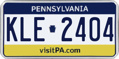 PA license plate KLE2404