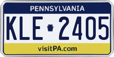 PA license plate KLE2405