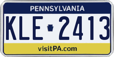 PA license plate KLE2413