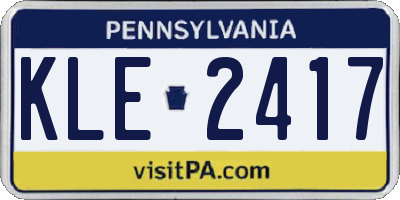 PA license plate KLE2417