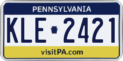 PA license plate KLE2421