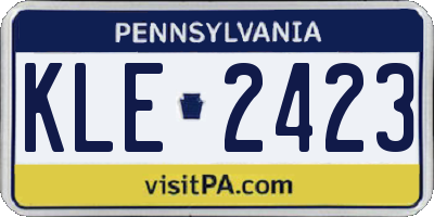 PA license plate KLE2423