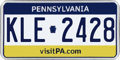 PA license plate KLE2428