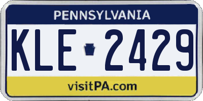 PA license plate KLE2429