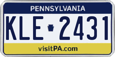 PA license plate KLE2431