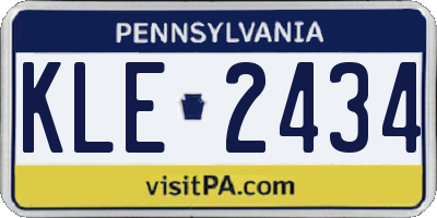 PA license plate KLE2434