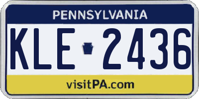 PA license plate KLE2436