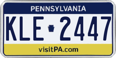 PA license plate KLE2447