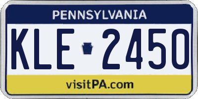 PA license plate KLE2450