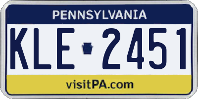 PA license plate KLE2451