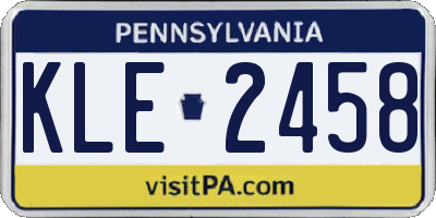 PA license plate KLE2458