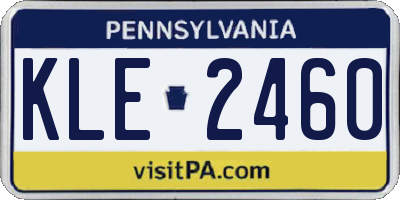 PA license plate KLE2460
