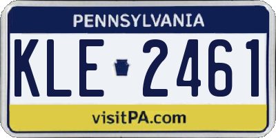 PA license plate KLE2461