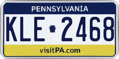PA license plate KLE2468