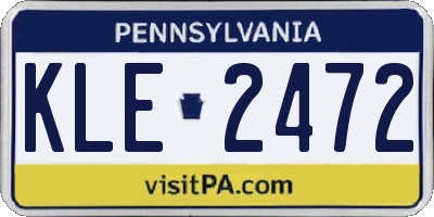 PA license plate KLE2472