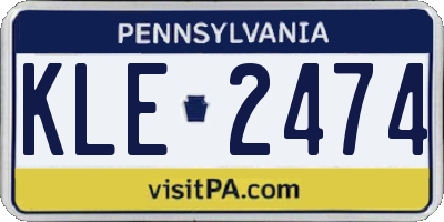 PA license plate KLE2474