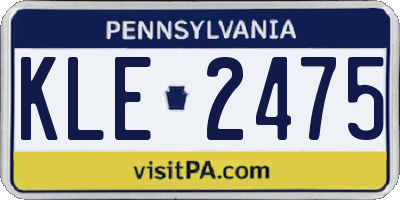 PA license plate KLE2475
