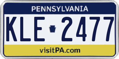 PA license plate KLE2477