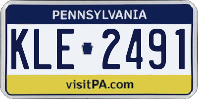 PA license plate KLE2491