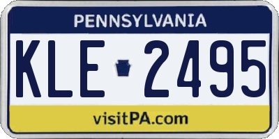 PA license plate KLE2495