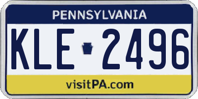 PA license plate KLE2496