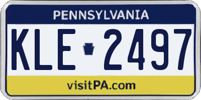 PA license plate KLE2497