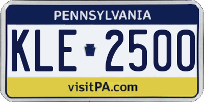 PA license plate KLE2500