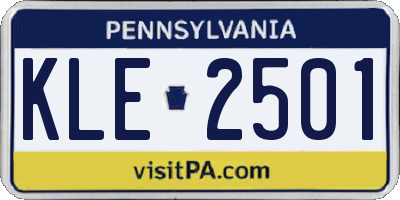 PA license plate KLE2501