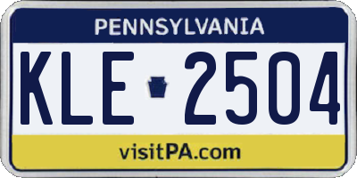 PA license plate KLE2504