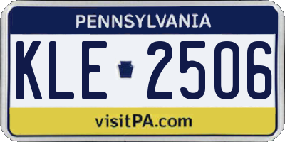 PA license plate KLE2506