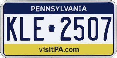 PA license plate KLE2507