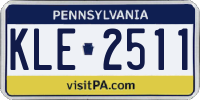 PA license plate KLE2511