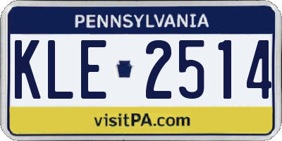 PA license plate KLE2514