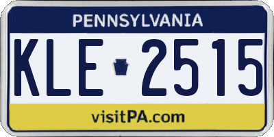 PA license plate KLE2515