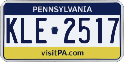 PA license plate KLE2517