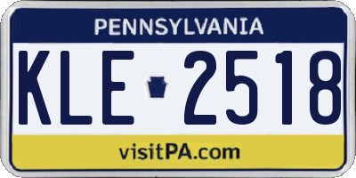 PA license plate KLE2518