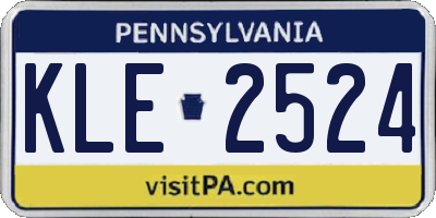 PA license plate KLE2524