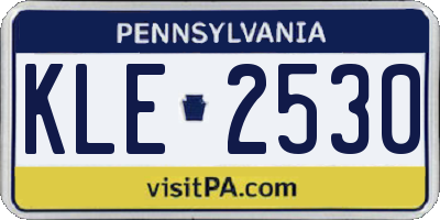 PA license plate KLE2530