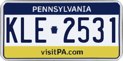 PA license plate KLE2531