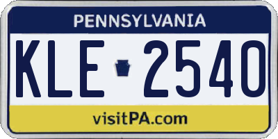 PA license plate KLE2540