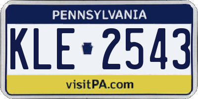 PA license plate KLE2543