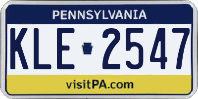 PA license plate KLE2547