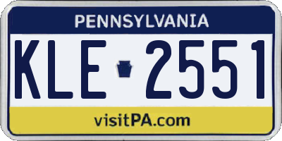 PA license plate KLE2551