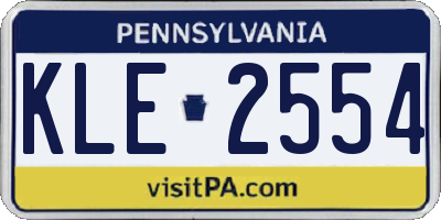 PA license plate KLE2554