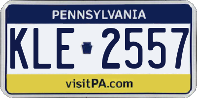 PA license plate KLE2557
