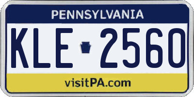 PA license plate KLE2560